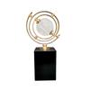 Geometric Globe Statue Alloy Sculpture for Office Decoration Apartment Hotel Height 23cm