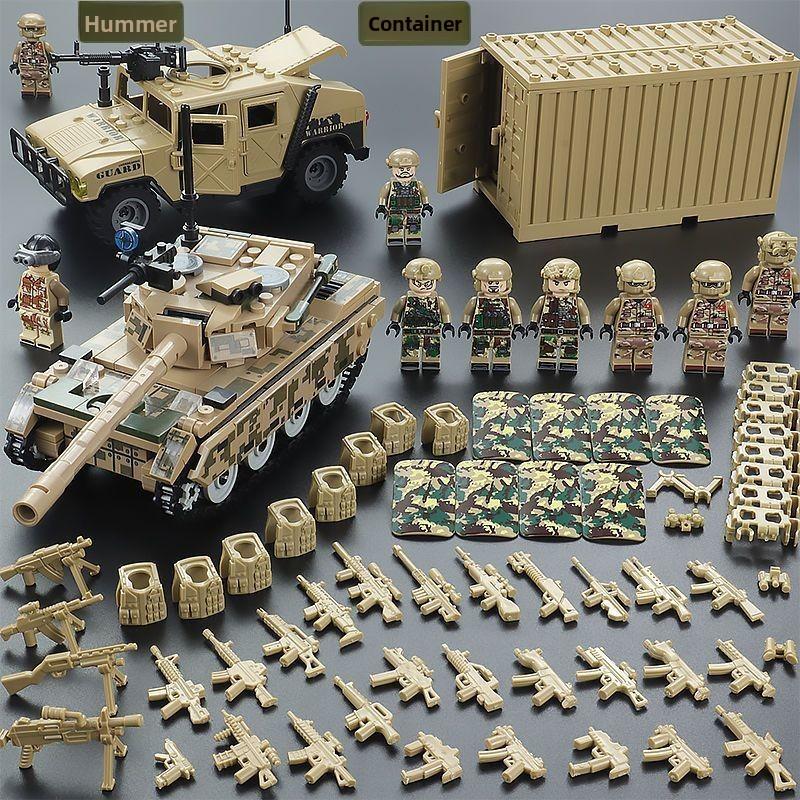 Совместимый танк Военная фигурка Спецназ Полиция Бронеавтомобиль Детский сборочный пазл 8+