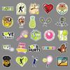 50 Tennis Graffiti Stickers: Creative Sports DIY Waterproof Skateboard and Luggage Decals