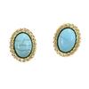 Exquisite Vintage 925 Silver Geometric Turquoise Stud Earrings for Women