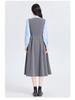 College Style Sleeveless Dress Set for Students and Teachers - Vest & Shirt Outfit for Interviews and Teaching