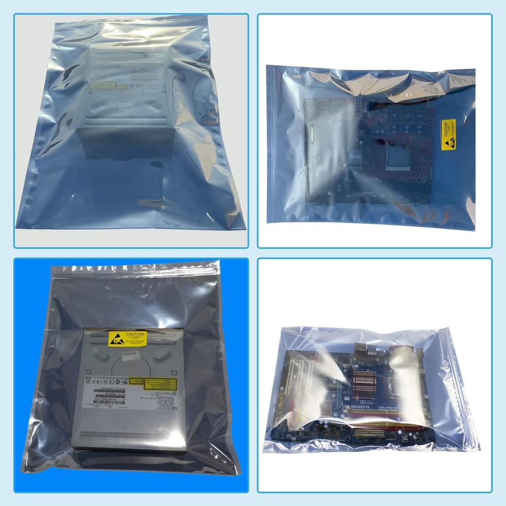 RICISUNG Pack of Motherboard Shielding Bags for Electronic for Hard Disk and Motherboards Anti-Static Bags, 30x40cm, 10, Anti-Static Bags, Devices,