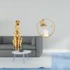 Golden Crystal Cheetah Animal Figurine Sculpture Table Centerpiece Metal Ornament Statue for Office