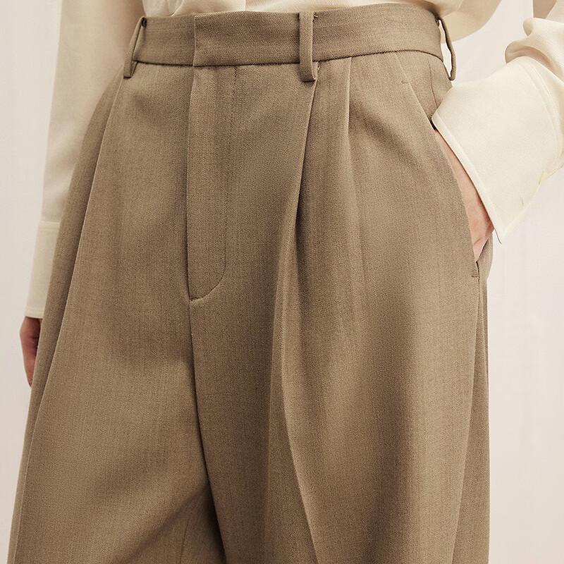 Less 2025 Winter Wool Blend Straight-Leg Commuter Pants