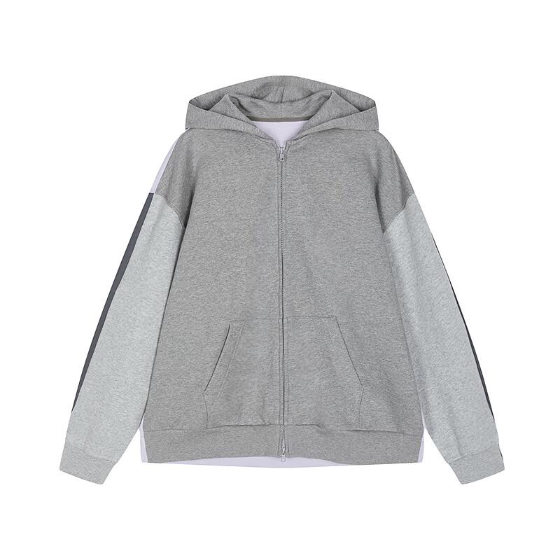 JNBY 2025 Winter Color Block Hooded Zip-Up Sweatshirt