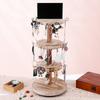 Rotatable Wooden Bracelet Display Stand 3 Tier & Board Hooks Jewelry Display Holder Bracelet Keychain Display Stands for Selling