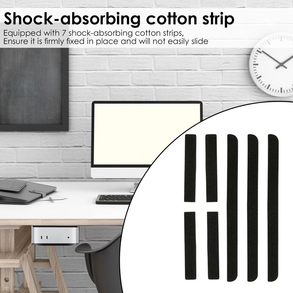 Monitor Installation Bracket Carbon Steel Under Desk Laptop Mount with Shock Absorbing Strips Protection Monitor Holder