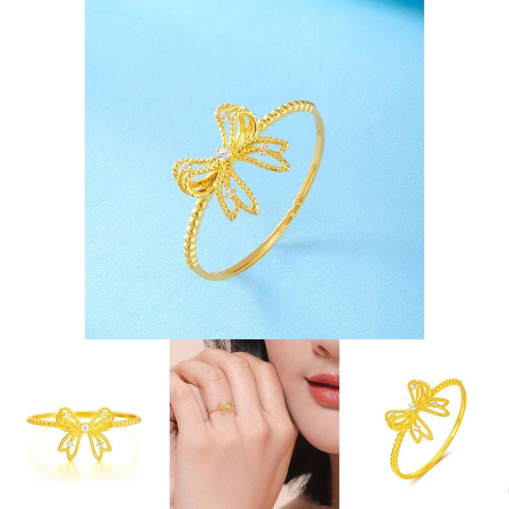 Precious Gold Plated Butterfly Bow Ring With Cute Geometric Design For Lovely Gifts
