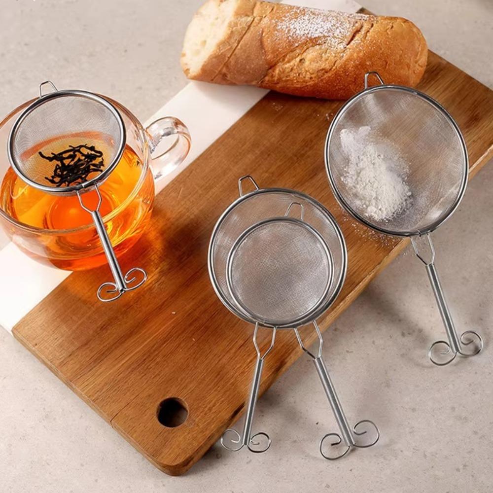 Nerezový drátěný filtr s jemným sítem na mouku, síto na drátěné pletivo, filtr na kávu Matcha