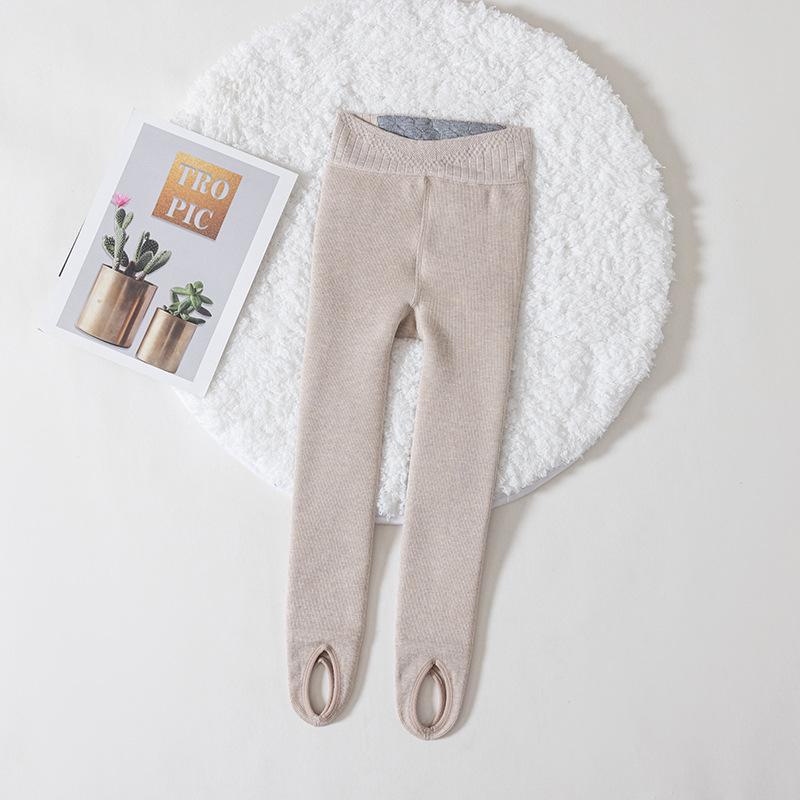 Girls' Winter Thickened Velvet Cotton Leggings - Hip-Lifting Lambskin Nine-Point Warm Pantyhose