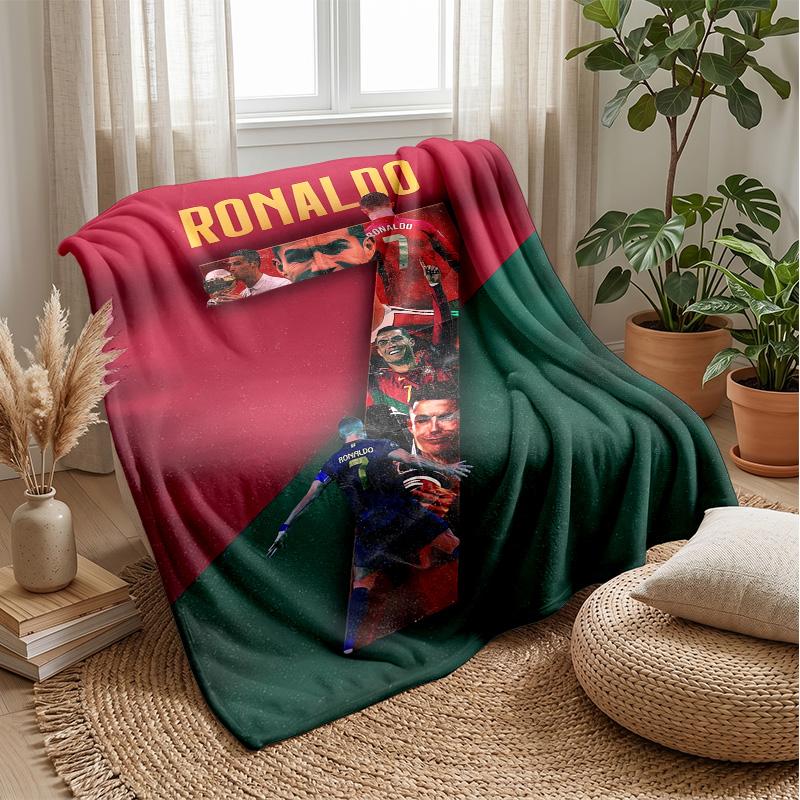 Coperta Tema Cristiano Ronaldo Morbida Coperta in Flanella Morbida Coperta Plaid Peluche Coperta Accogliente per Divano Letto per Arredamento Casa