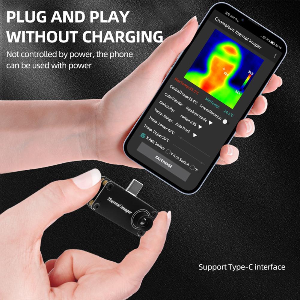 Type-C Thermal Imaging Camera -20~1000°C 32*32 Pixels Infrared Camera APP Control Mobile Thermal Imager for Android Mobile Phone