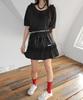 Nofficial Noffice Lace Pumpkin Elastic Skirt Black