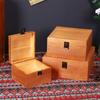 Wooden Storage Box Rectangular Flip Solid Wood Gift Box Handmade Craft Case Organizer Container Case For Home Storage Decor