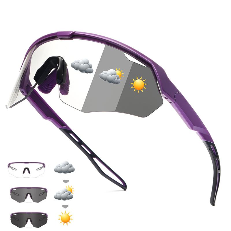 Photochromic Cycling Sunglasses UV400 Lightweight Sports Glasses Men Women MTB Road Bike Running Outdoor Windproof Eyewear 7