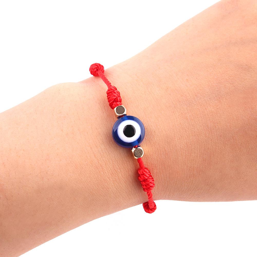 New Seven-Knot Lucky Red Rope Bracelet with Evil Eye – Handwoven and Trendy