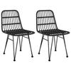 319429 vidaXL Chaises de jardin 2 pcs Noir 48x62x84 cm Résine tressée