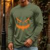 Men's Casual Long Sleeve Neck T-Shirt for Halloween