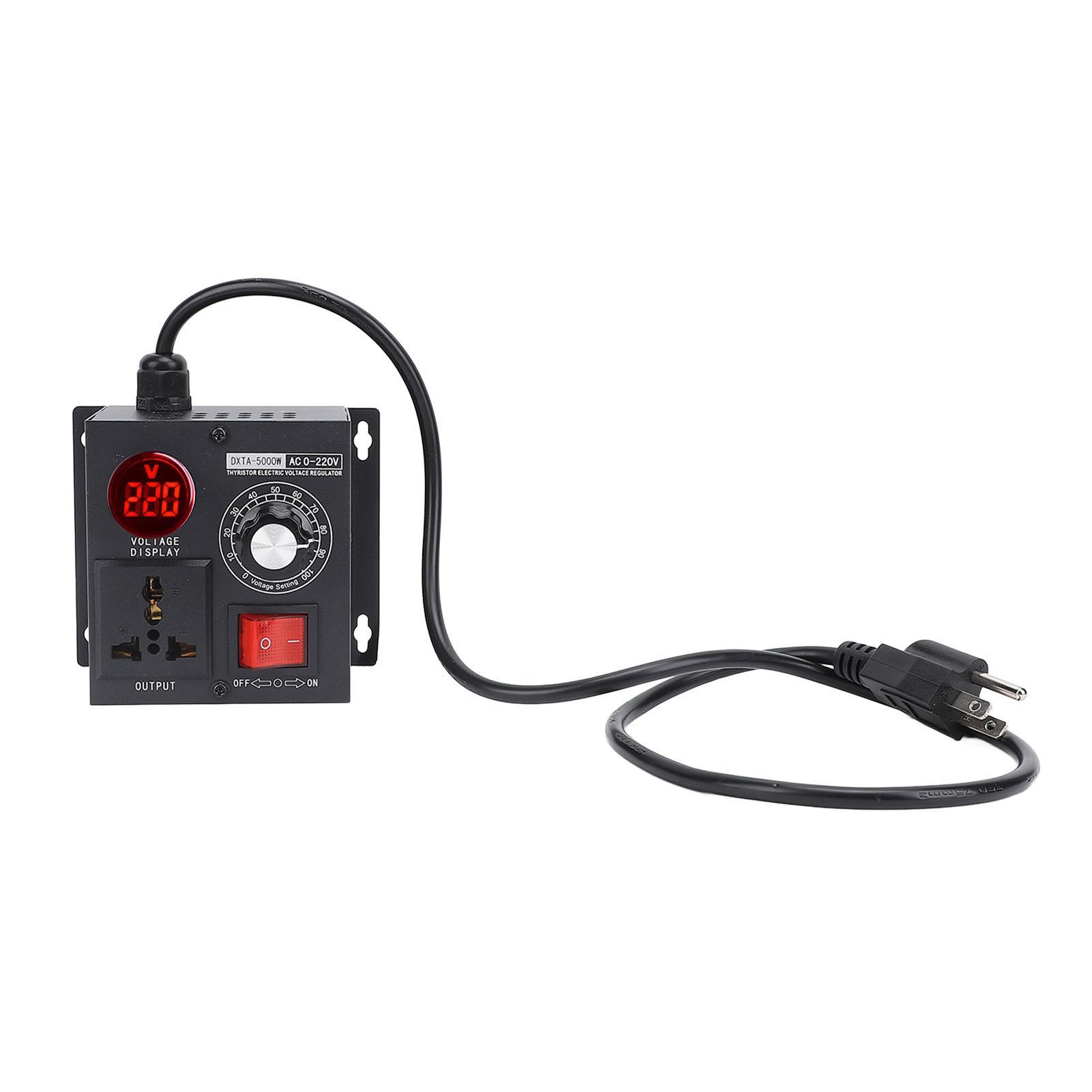 

Електронний регулятор напруги, 5000 Вт, тиристорний світлодіодний цифровий дисплей, безступінчатий контролер із змінною швидкістю US Plug 110V Input 10‑110V Out