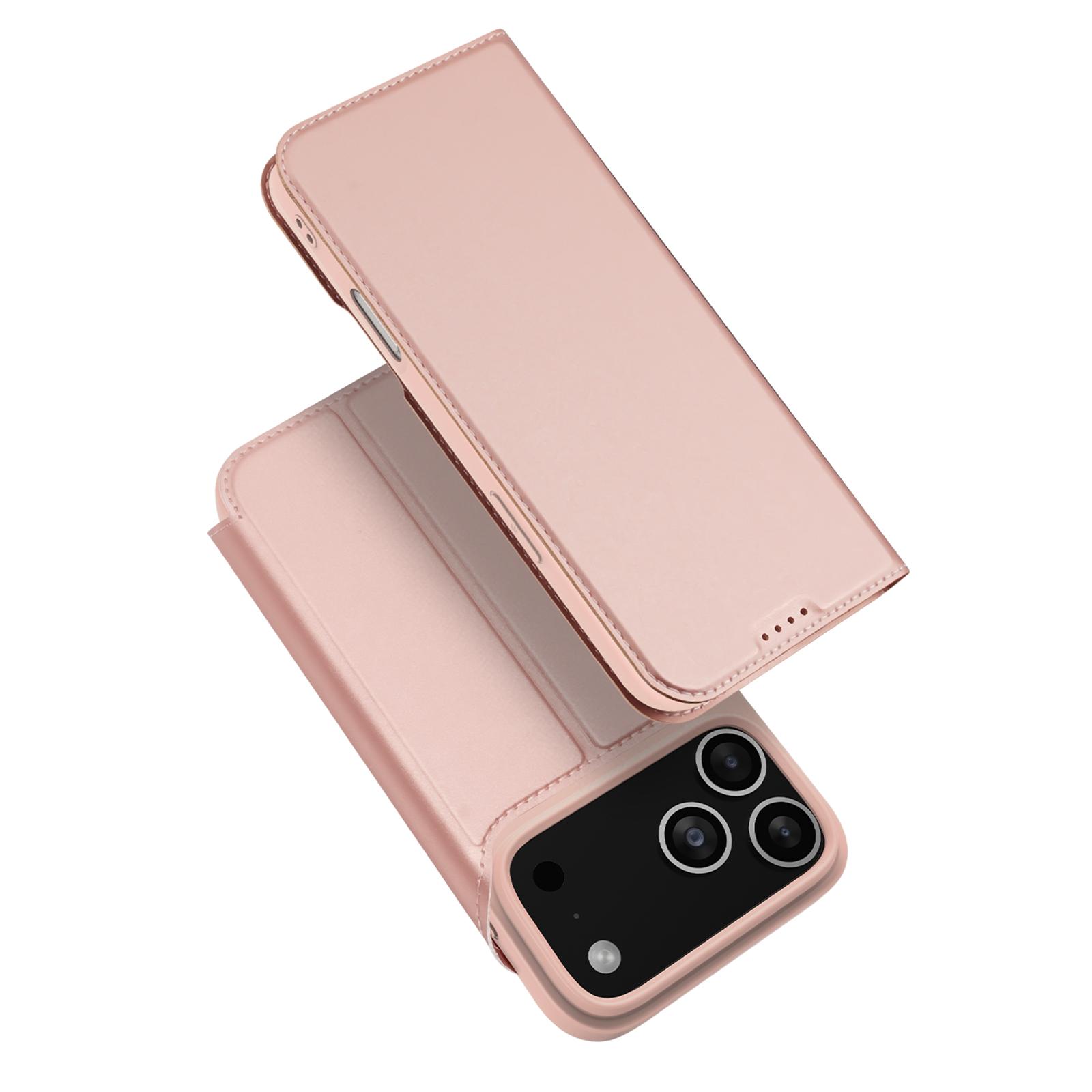 

For iPhone 17 Pro Max Case DUX DUCIS Skin Pro Series Leather Cover Card Holder Pink