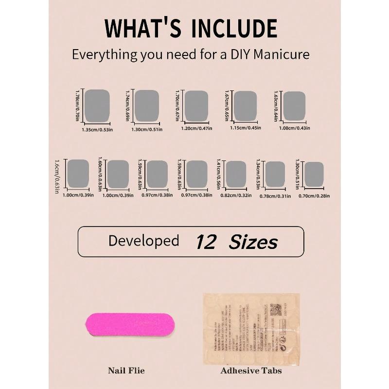 24 Piezas/Set Uñas Postizas Cuadradas Cortas Kit de Uñas Postizas Decoradas con Pedrería DIY para Mujeres, Kit de Arte de Uñas para Fiesta de Niñas Suministros para Uñas