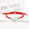 Adjustable 15mm Multi-Color Round Milanese Rope Bracelet with Stainless Steel Cross for Laser UV Printing.
