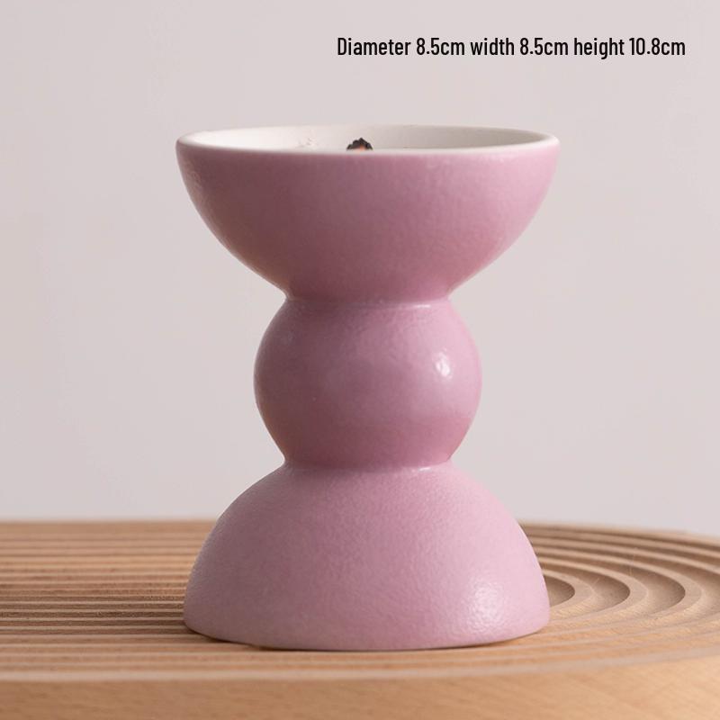Ceramic Candlestick for Romantic Candlelit Dinners and Aromatherapy, Small Candle Holder for Holiday Atmosphere.