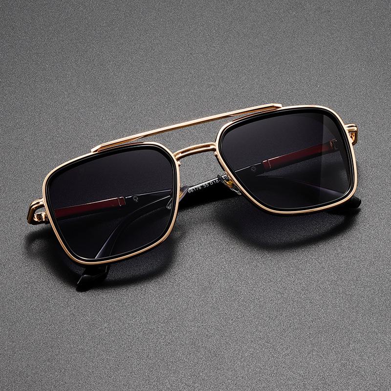 KLASSNUM Vintage Square Sunglasses for Man Fashion Brand Luxury Design Metal Frame Sun Glasses Men Sun Shade UV400 Sunglass