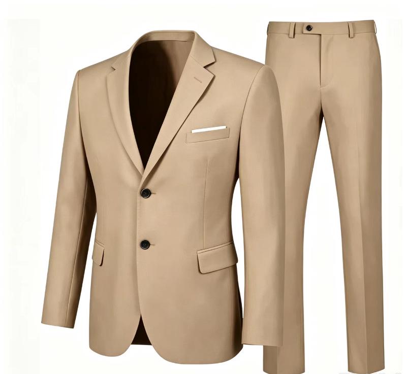 Completo casual da uomo europeo-americano 2025: Completo Due Pezzi Pantalone e Giacca per Matrimoni e Banchetti