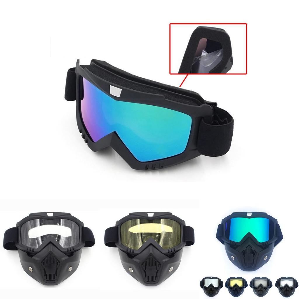 Adjustable Retro Full Face Mask Shield Goggles Glasses With Windproof And Anti-snow Blindness Features