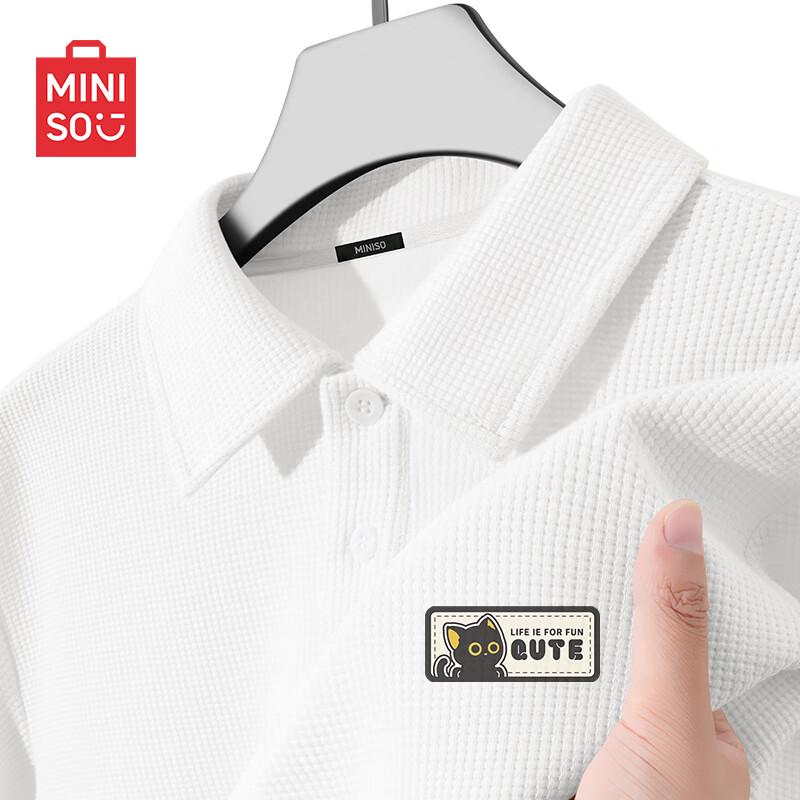 

MINISO Men s Japanese Casual Waffle-Knit Polo Shirt 2XL