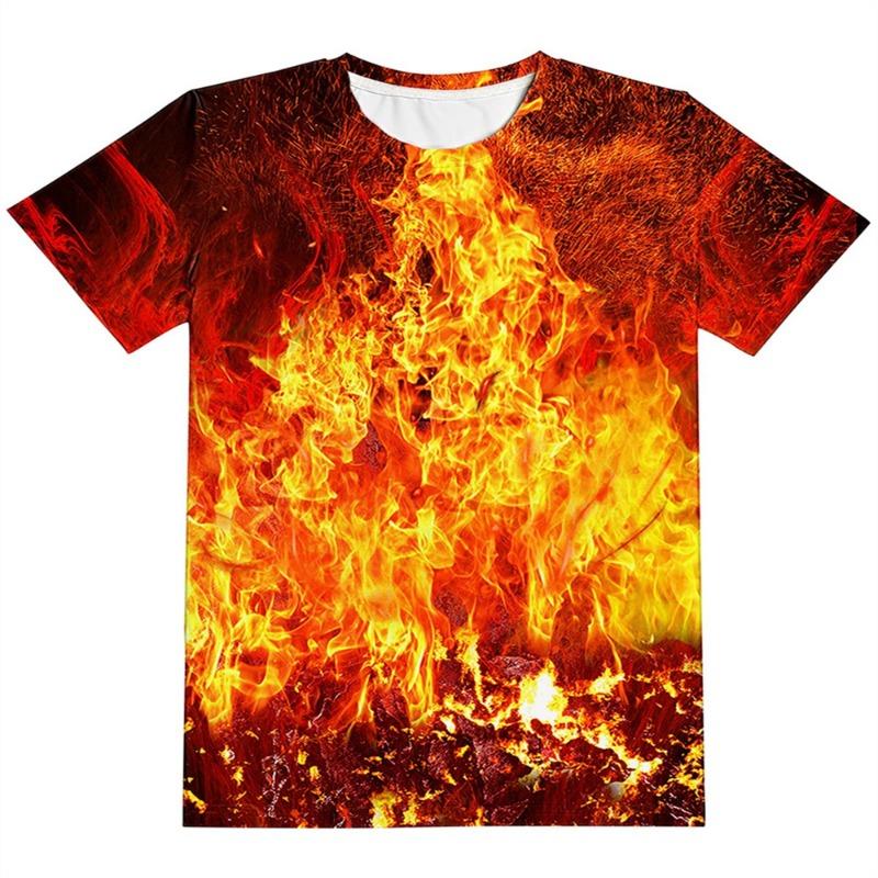 T-Shirts for Children 3D Print Flame Lightning Casual Boys Girls Tops Summer Crew Neck Short Sleeves 2025 Children's Clothing