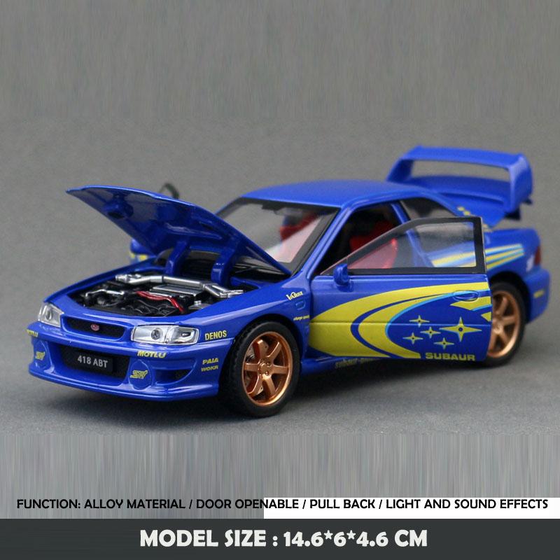 Simulation 1/32 Subaru Impreza Rally Edition Alloy Sports Car Model Ornament Toys Children Boy Diecast Toy Vehicle Home Decor