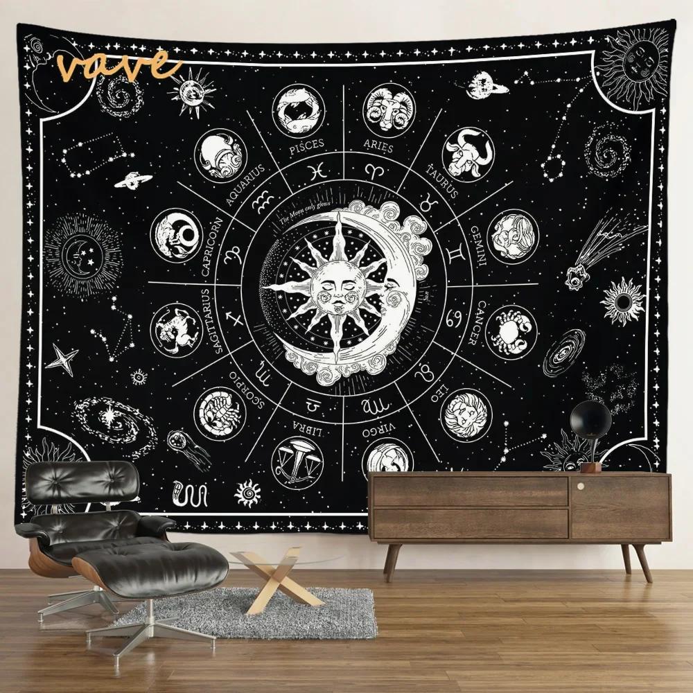 VIKAMA Mysterious Tarot Tapestry Sun Moon Mandala Wall Hanging for Meditation Witchcraft Altar Bohemian Home Decoration