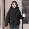 Fashionable Short Hooded Down Cotton Jacket for Women 2025 Winter New Age-reducing Slimming Versatile Thickened Padded Jacket