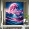 Interstellar Moon Shower Curtain Set - Sci-Fi Scene, Beautiful Lunar Imagery, Waterproof Polyester, Modern Bathroom Decor