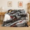 Classic Gundam Cartoon Robot Flannel Blanket Soft Warm Throw Blanket for Bedroom Living Room Bed Travel Camping Picnic Kids