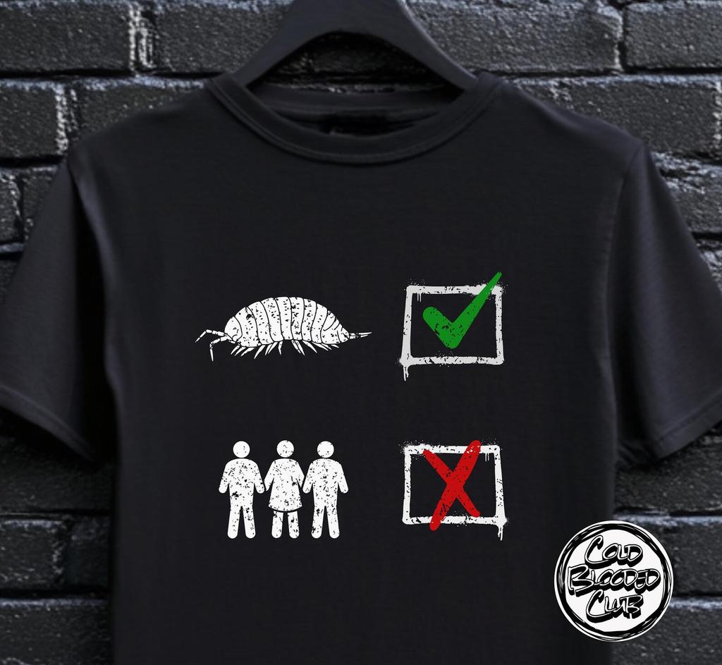 Isopod Yes, People No T-Shirt - Roly Poly Bug Lover Tee - Crustacean Humor Tee for Introverts And The Antisocial