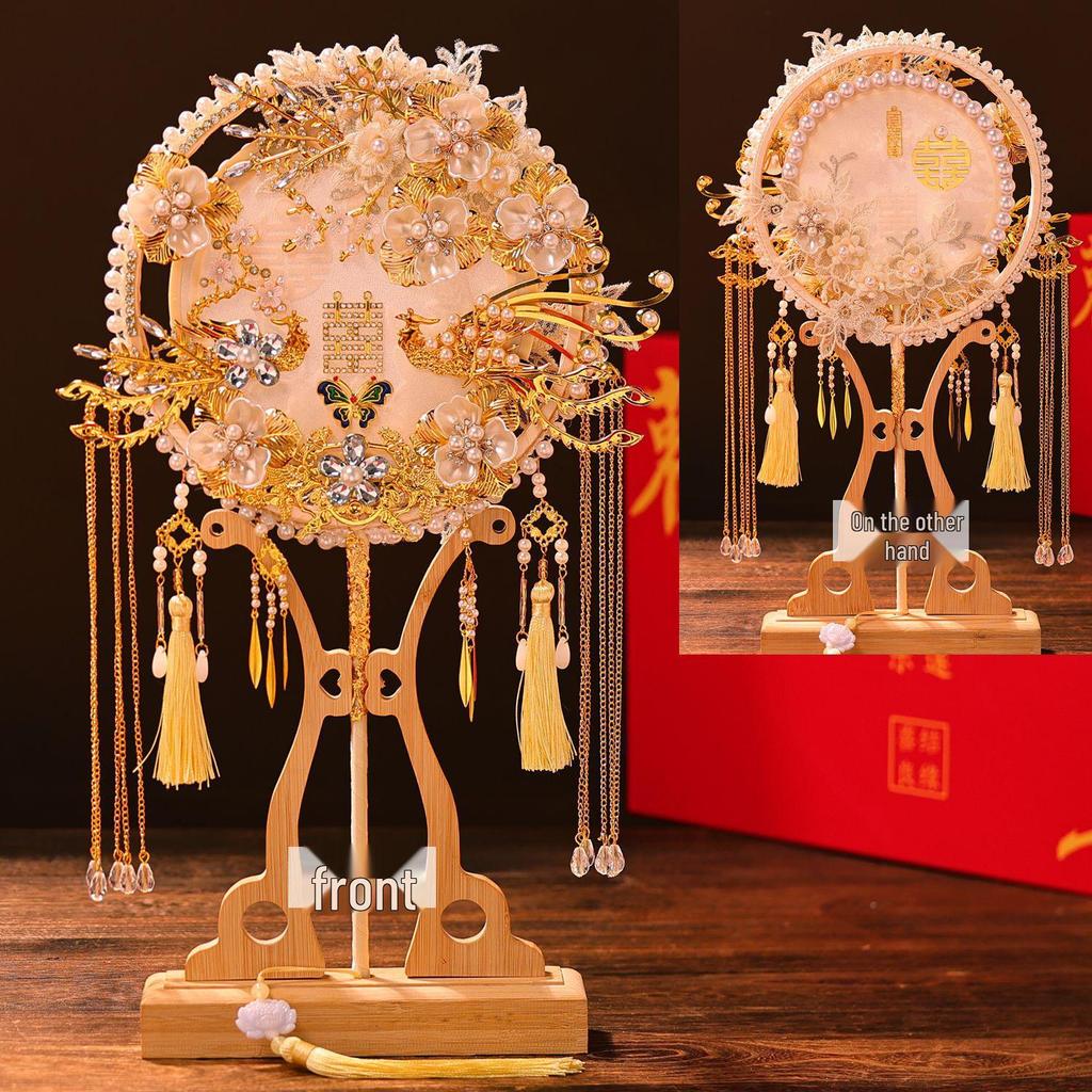 Two-Color Double-Sided Xiuhe Wedding Fan DIY Kit