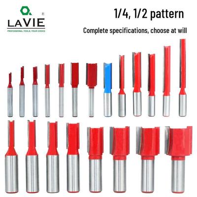 Carbide Router Bit: 1/4" & 1/2" Shank, Single & Double-Edge, Extended Straight Knife for Woodworking & Carving