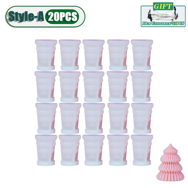 1-20PCS Christmas Tree Silicone Candle Mold Diy Plaster Aromatherapy Candle Mold Handmade Soap Mold Christmas Decoration