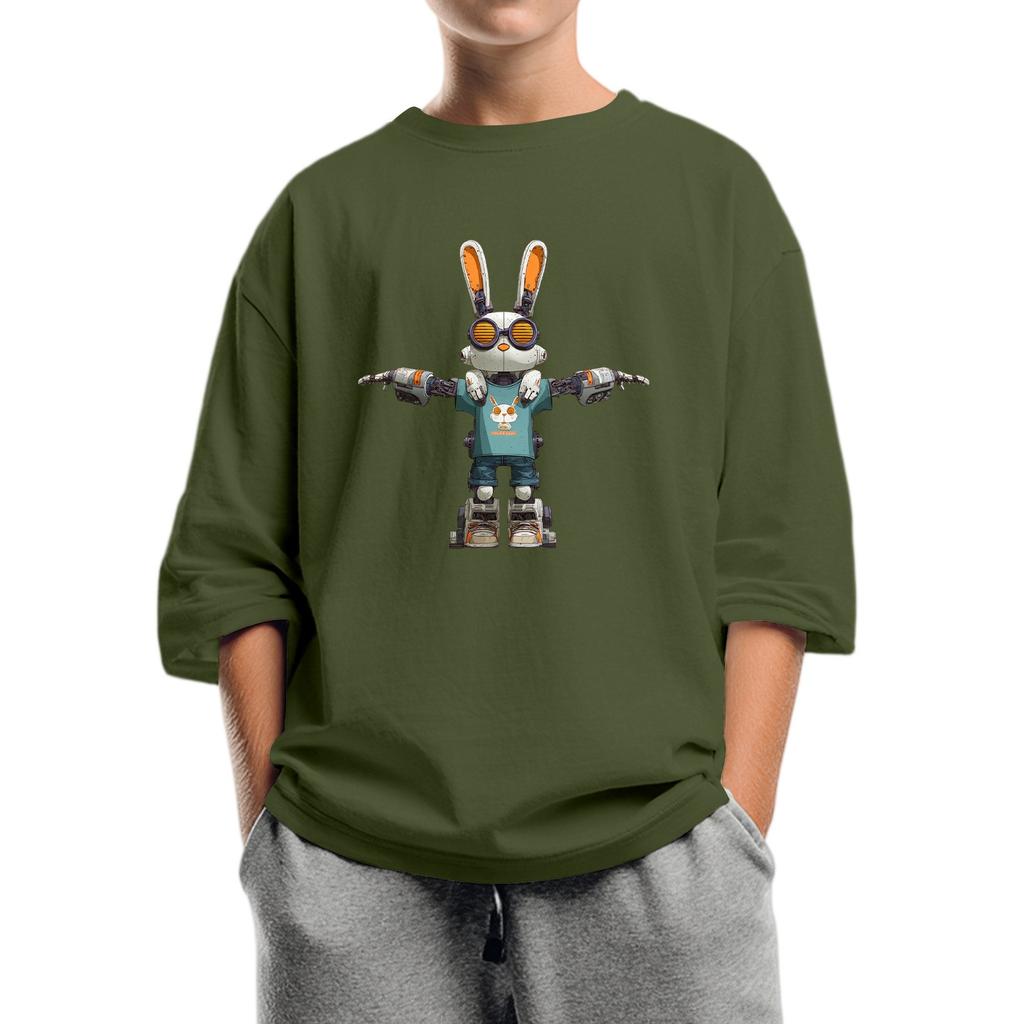 Children's Fashion Printed Round Neck Seven Sleeve Top Casual T-Shirt