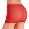 Womens See Through Solid Color Low Rise Elastic Waistband Mini Skirt