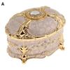 1Pc Retro Enamel European Style Oval Trinket Chest Jewelry Box Organizer Holder