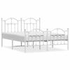 VidaXL Metal Bed Frame with Headboard-Footboard White 140x200cm 353507
