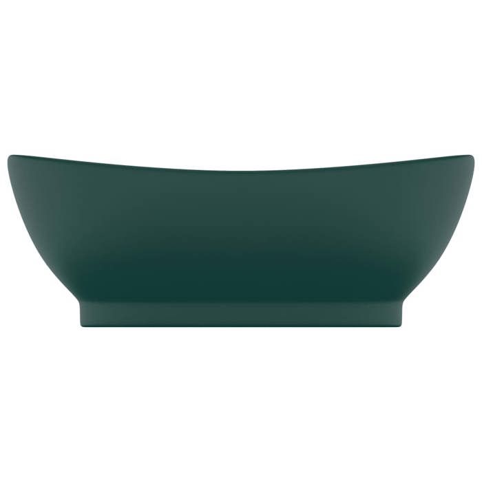 VidaXL Lavabo Ovale à Trop-plein Vasque à Poser de Toilette Lave-mains de Salle de Bain Salle Cosmétique Intérieur Vert 146937