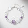 Aquamarine & White Crystal Beaded Bracelet: Fairy Summer Style for Girls, Sweet & Simple Fashion Hand Jewelry with a High-End Feel