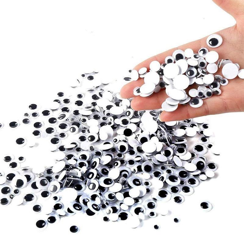 Adhesive Black & White Googly Eyes Assorted for DIY Crafts & Toy Accessories