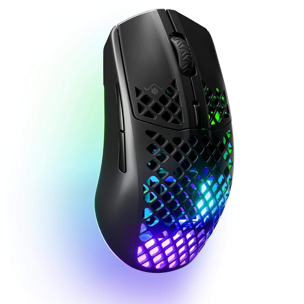 SteelSeries Aerox 3 Wireless Gaming Bluetooth Quantum Over 200 Hours of Battery RGB Not Sold In Japan Mouse, Ultra-Lightweight 66g, 2.4GHz 2.0