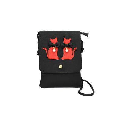 Cute Cat Silhouette Shoulder Bag, Stylish Synthetic Leather, Crossbody Bag for Women, Mini Bag, Gift, Small Item Storage, Back Pocket, Smartphone